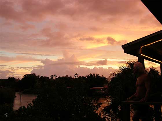 "Hal 'UnFolding' in a Sunset overlooking Happy Bayou"  Photo by B.J. Stowers ©2008