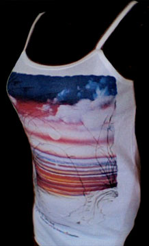  Bella Strappy Tank imprinted with Sea Oats Passion" by Hal Stowers - Image from Hal Stowers Sunset Wear LIFE BLENDING® Collection